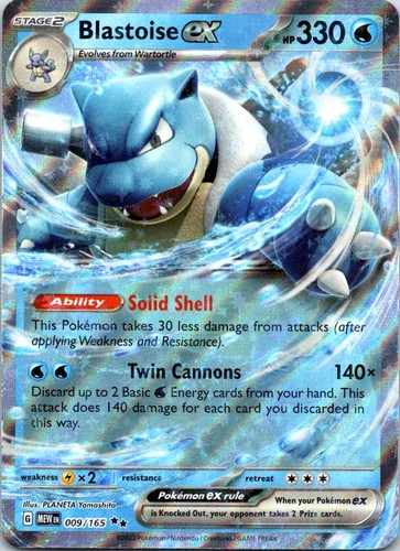 Blastoise 009 165 double - ex,