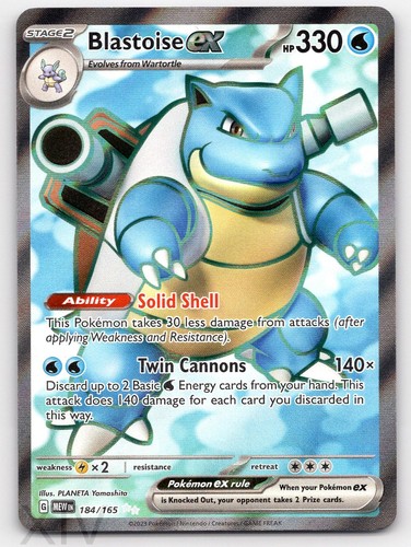 Blastoise 184 165 pokemon - blastoise, ex